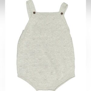 Janie and Jack Knit Bubble Romper | 6–12 Months | Oatmeal Gray